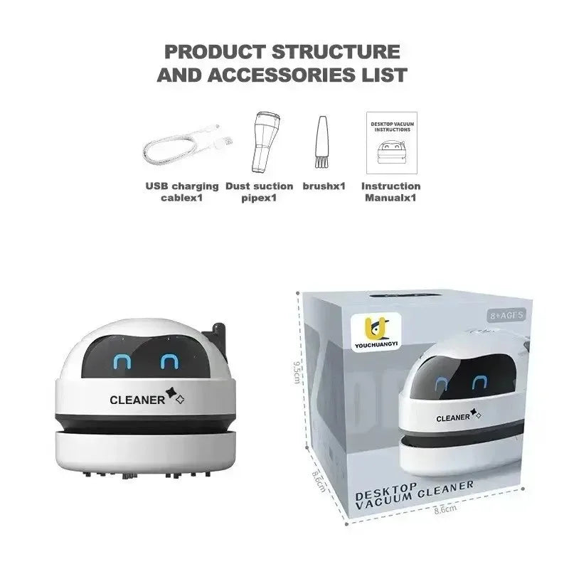 Mini Desktop Vacuum — Cordless & Rechargeable